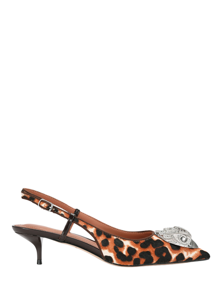 Kurt Geiger London Belsize Leopard Print Court Shoes, Multi, Multi