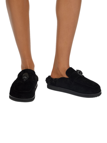 Kurt Geiger London Eagle Suede Clog Mules - view 2, Black