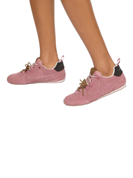Kurt Geiger London Suede Slim Runner Trainers - view 2, Pink