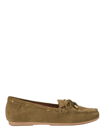 Kurt Geiger London Suede Moccasins with Marcasite Embellishment, Tan Comb, Tan Comb