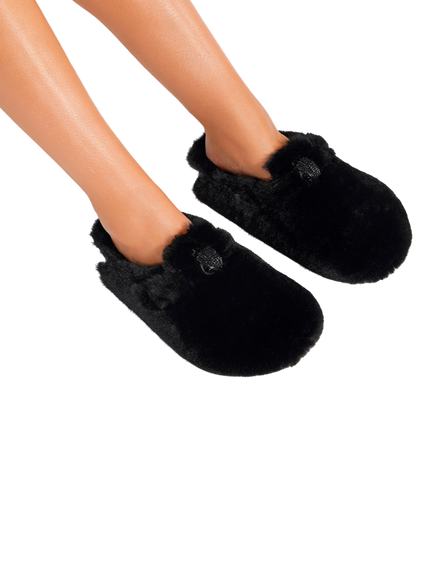 Kurt Geiger London Snug Eagle Faux Fur Mules, Black - view 2, Black