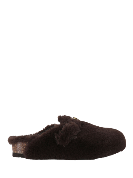Kurt Geiger London Snug Eagle Faux Fur Mules, Brown, Brown