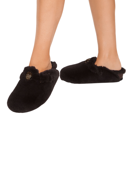Kurt Geiger London Snug Eagle Faux Fur Mules, Brown - view 2, Brown
