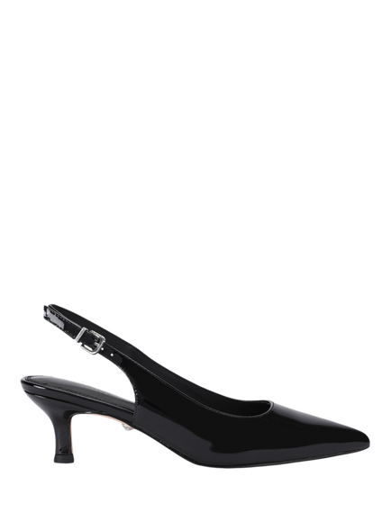 Kurt Geiger London Stepney Leather Court Shoes, Black, Black