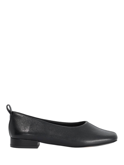 Dune London Highmark Leather Ballerina Pumps, Black, Black