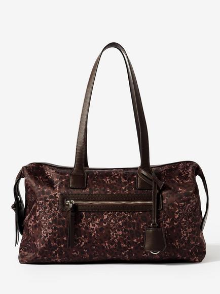 Mint Velvet Print Weekender Bag, Brown/Multi, Brown/Multi
