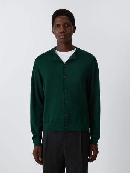 John Lewis x clothsurgeon Merino Buttoned Through Cardigan, Green, Green