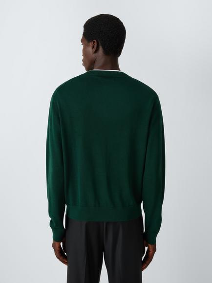 John Lewis x clothsurgeon Merino Buttoned Through Cardigan, Green - view 2, Green