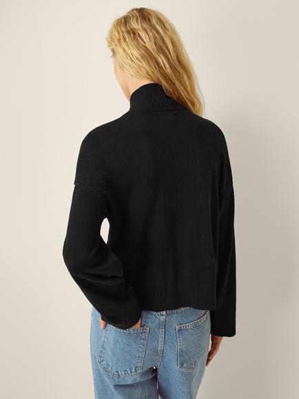 Monsoon Naya Medium Knit Bomber Cardigan containing LENZING™ ECOVERO™ Viscose, Black - view 2, Black
