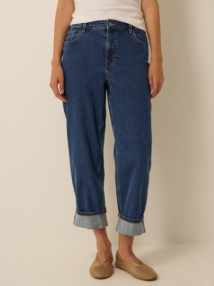 Monsoon Tabitha Turn Up Jeans, Mid Authentic Blue, Mid Authentic Blue