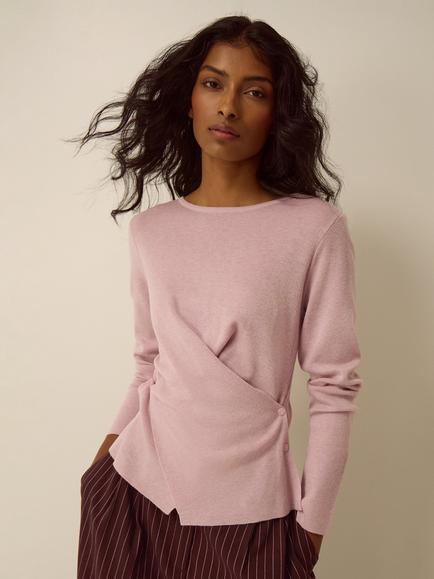 Monsoon Dora Drape Jumper, Pink, Pink
