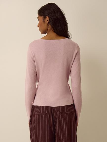 Monsoon Dora Drape Jumper, Pink - view 2, Pink