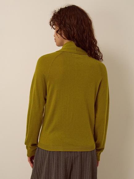 Monsoon Tilly Tie Neck Jumper, Olive - view 2, Olive