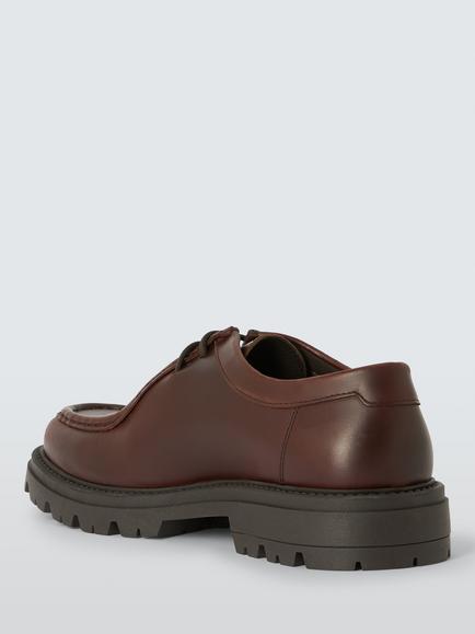 John Lewis Bibury Leather Derby Shoes, Brown Mid - view 2, Brown Mid