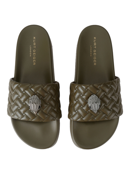 Kurt Geiger London Meena Eagle 2 Sliders - view 2, Khaki