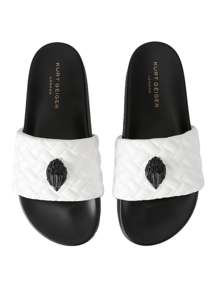 Kurt Geiger London Meena Eagle 2 Sliders - view 2, Black/White