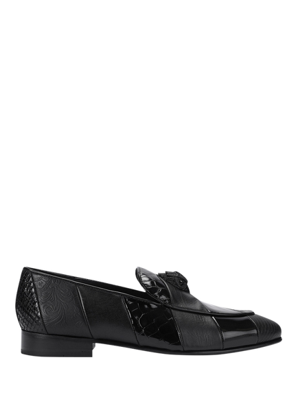 Kurt Geiger London Bedford Eagle Stripe Leather Loafers, Black, Black