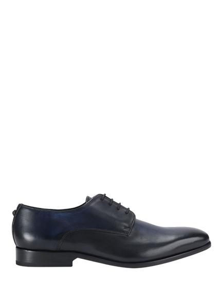 Kurt Geiger London Logan Leather Derby Shoes, Black/Blue, Black/Blue