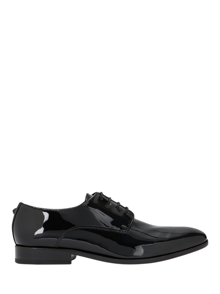 Kurt Geiger London Logan Patent Leather Derby Shoes, Black, Black