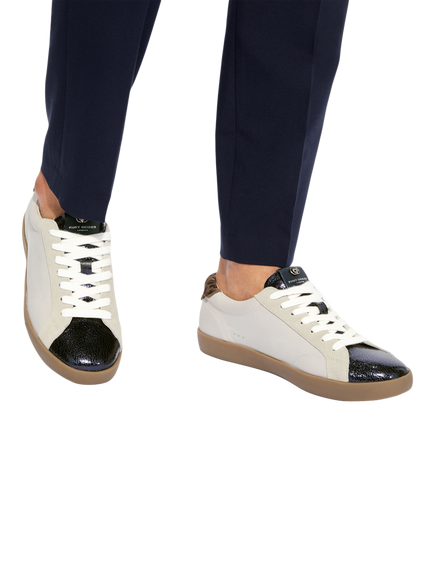 Kurt Geiger London Strand Trainers, White/Navy - view 2, White/Navy