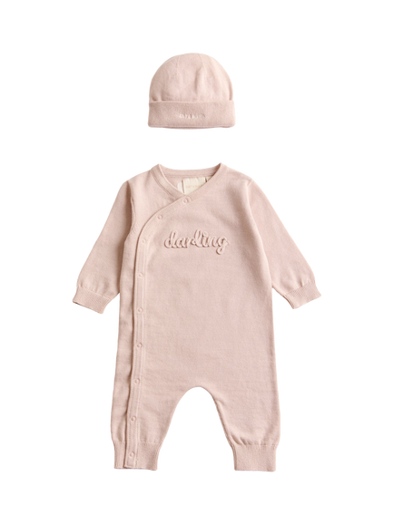 Oat & Marl Baby Darling Pure Cotton Bodysuit, Delicately Pink, Delicately Pink