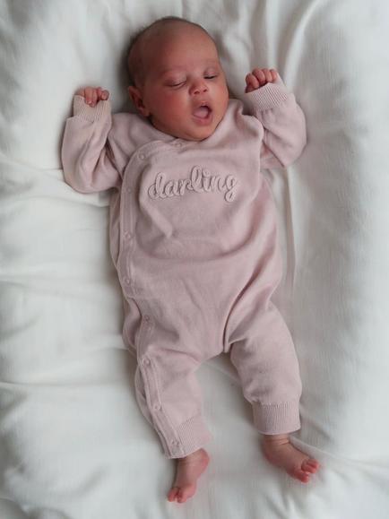 Oat & Marl Baby Darling Pure Cotton Bodysuit, Delicately Pink - view 2, Delicately Pink