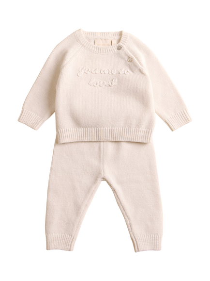 Oat & Marl Baby You Are So Loved Knitted Jumper Set, Pure White, Pure White