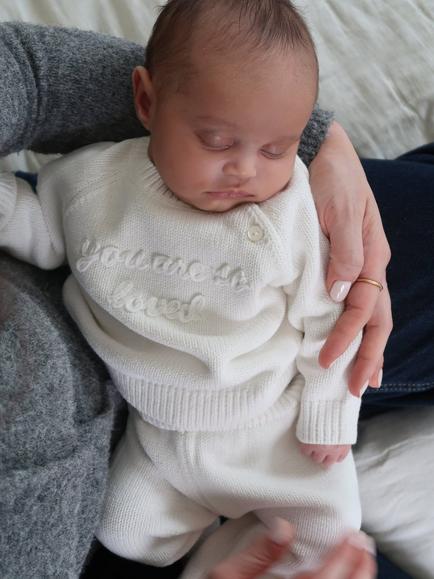 Oat & Marl Baby You Are So Loved Knitted Jumper Set, Pure White - view 2, Pure White