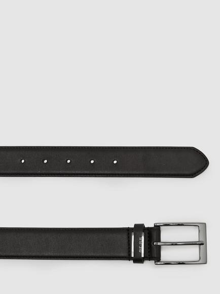 Reiss Finch Leather Belt, Black - view 2, Black
