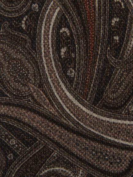 Reiss Cesare Wool Paisley Tie, Brown - view 2, Brown