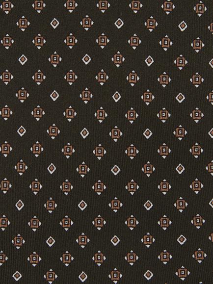 Reiss Silvio Silk Tie, Black - view 2, Khaki Green