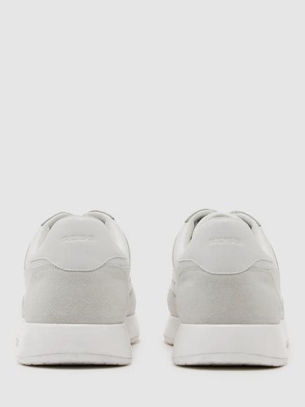 Reiss Grant Leather Trainers, White - view 2, White