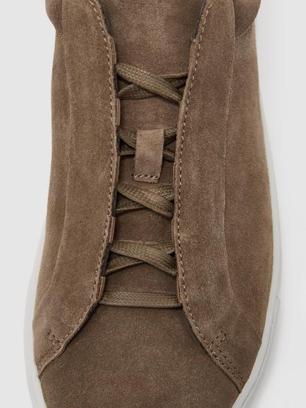 Reiss Jenson Suede Lace-Up Trainers, Camel Brown - view 2, Camel Brown