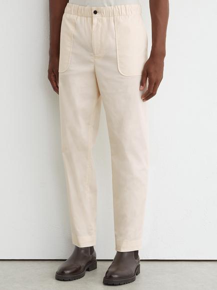 Reiss Snap Cotton Rich Chinos, Off White