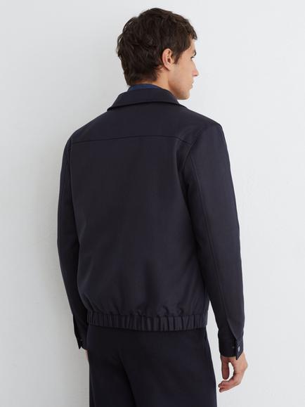 Reiss Americas Cotton Blend Shacket - view 2, Navy