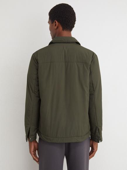 Reiss Bernardi Technical Padded Zip Through Jacket, Olive Green - view 2, Olive Green