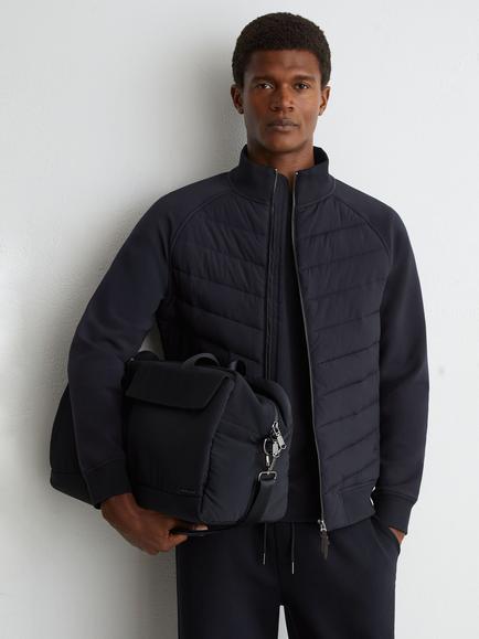 Reiss Calvorn Cotton Rich Quilted Jacket, Navy, Navy