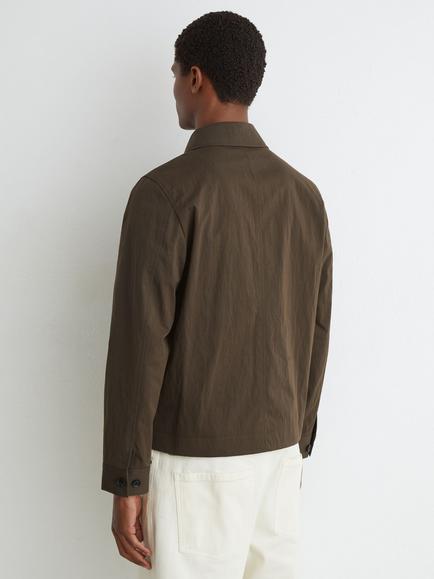 Reiss Presh Cotton Rich Harrington Jacket, Brown - view 2, Brown