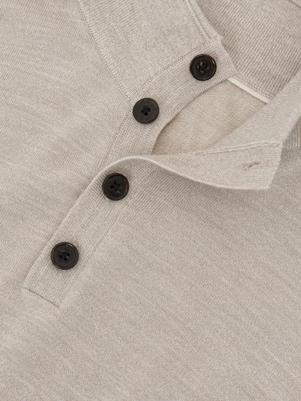 Reiss Farnham Wool Jumper, Stone Mouline - view 2, Stone Mouline