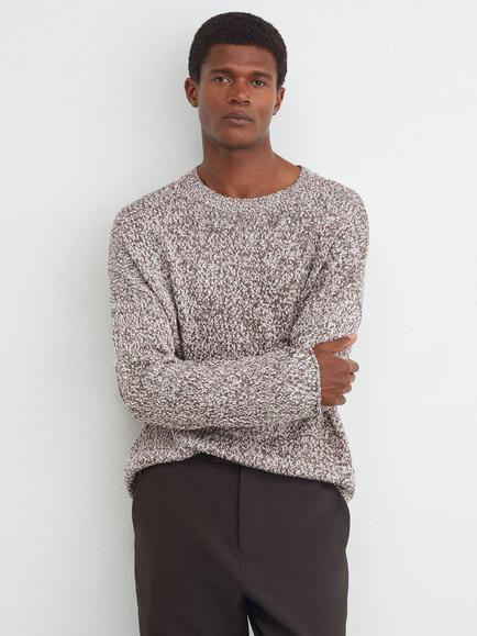 Reiss Norwood Cotton Rich Jumper, White/Camel, White/Camel
