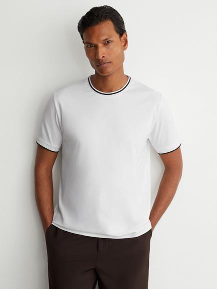 Reiss Ainsley Crew Neck Cotton T-Shirt, White, White