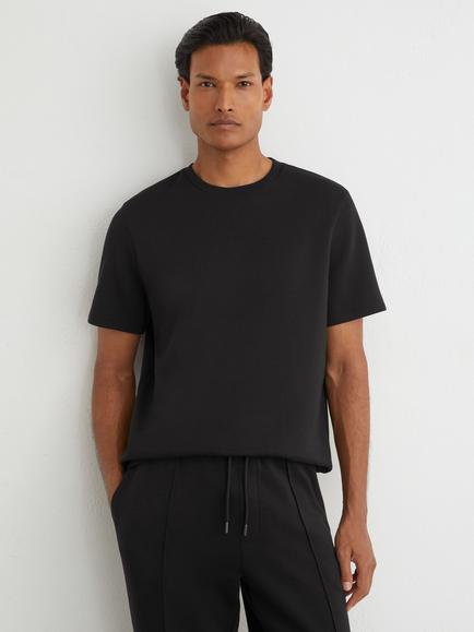 Reiss Barton Cotton Crew Neck T-Shirt, Black, Black