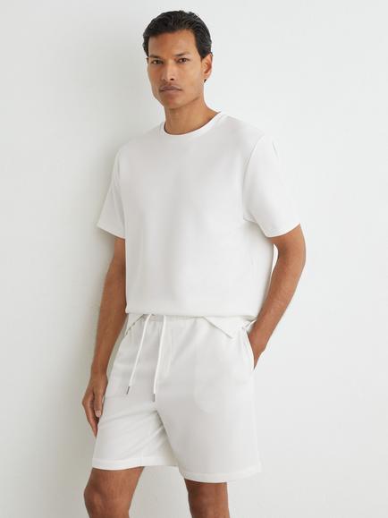 Reiss Cole Textured Modern Fit Crew Neck T-Shirt, White