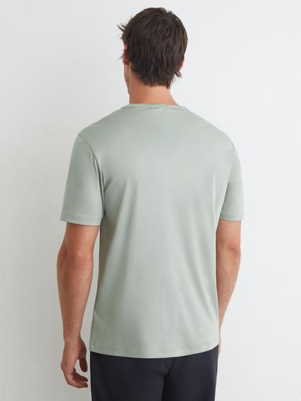 Reiss Count Air-Water Cotton Tailored Fit T-Shirt, Light Sage Green - view 2, Light Sage Green