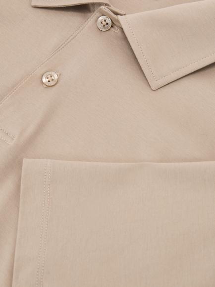 Reiss Earl Cotton Airwater Finish Polo Top, Sand - view 2, Sand