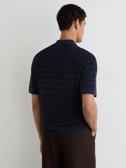 Reiss Falklands Cotton Blend Polo Shirt - view 2, Navy