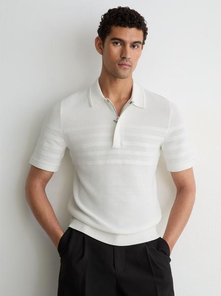 Reiss Falklands Cotton Blend Polo Shirt, White