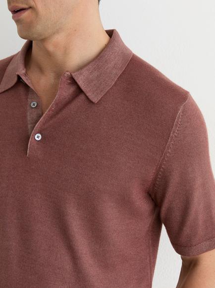 Reiss Jackdaw Wool Polo Shirt, Rose Pink - view 2, Rose Pink