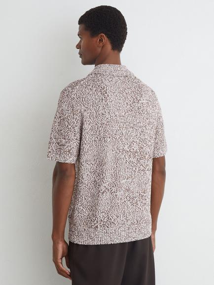 Reiss Marco Cotton Rich Polo Shirt, White/Camel - view 2, White/Camel