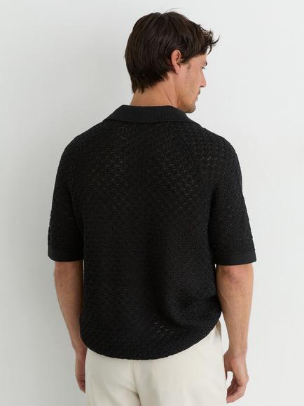 Reiss Raffarty Cotton Rich Polo Shirt, Black - view 2, Black